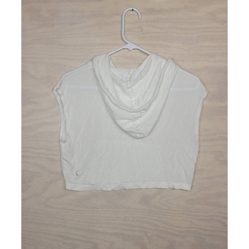 Zyia Active Women's Size Small Cropped Hoodie Sleeveless White Lightweight - Picture 6 of 8